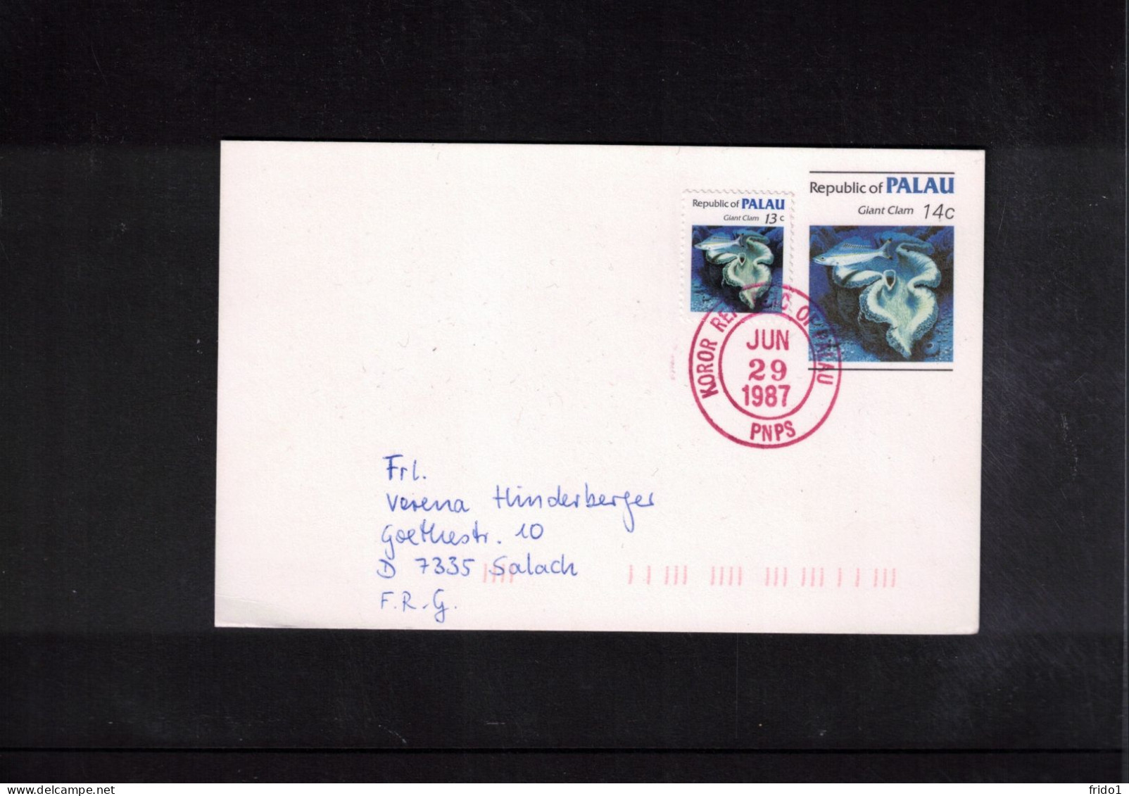 Palau 1987 Marine Life Interesting Postal Stationery Postcard - Palau