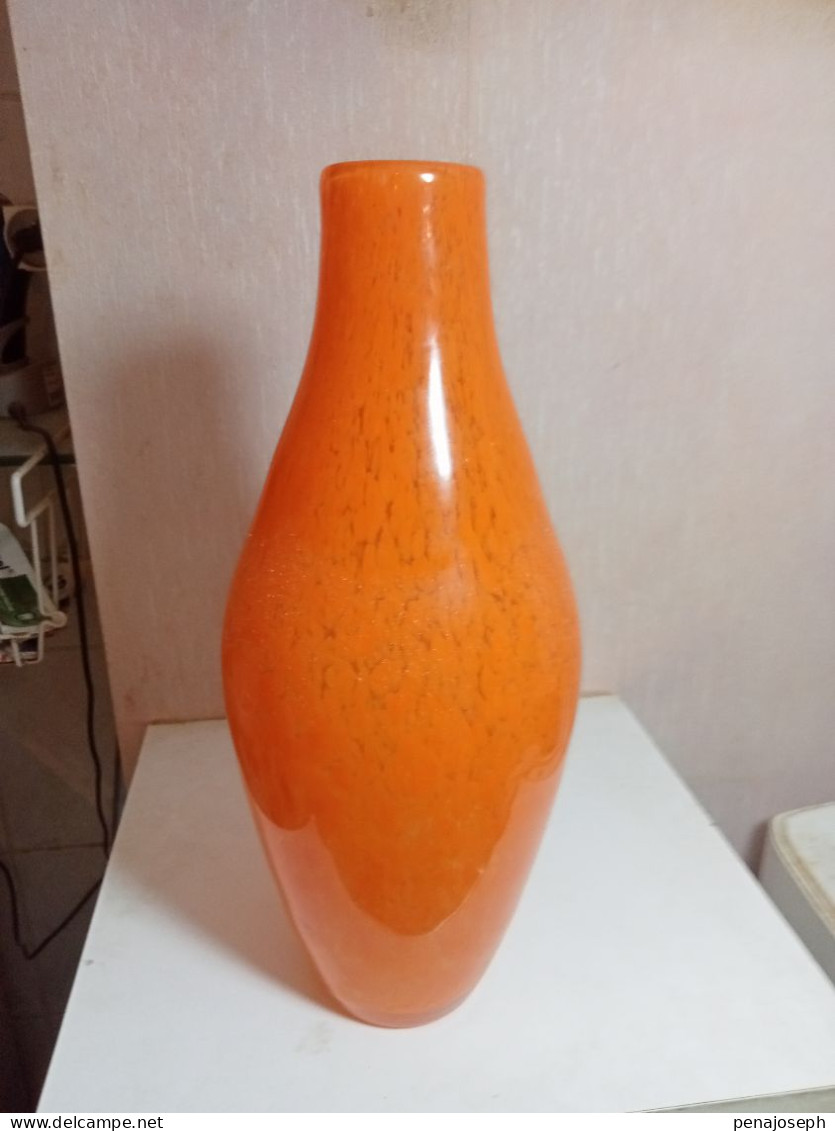 Vase Ancien Clichy Pate De Verre Hauteur 36 Cm Diamètre 14 Cm - Vazen