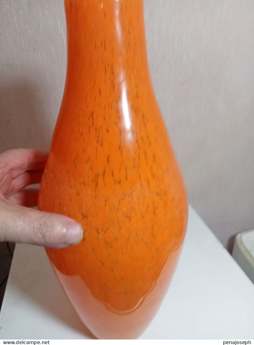 Vase Ancien Clichy Pate De Verre Hauteur 36 Cm Diamètre 14 Cm - Vases