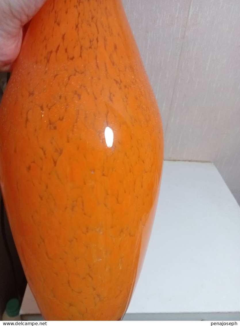 Vase ancien clichy pate de verre hauteur 36 cm diamètre 14 cm