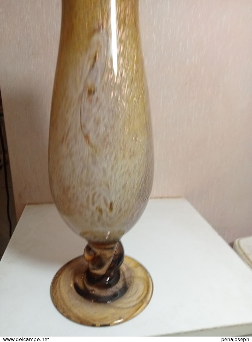 Vase ancien clichy pate de verre hauteur 36 cm diamètre 14 cm