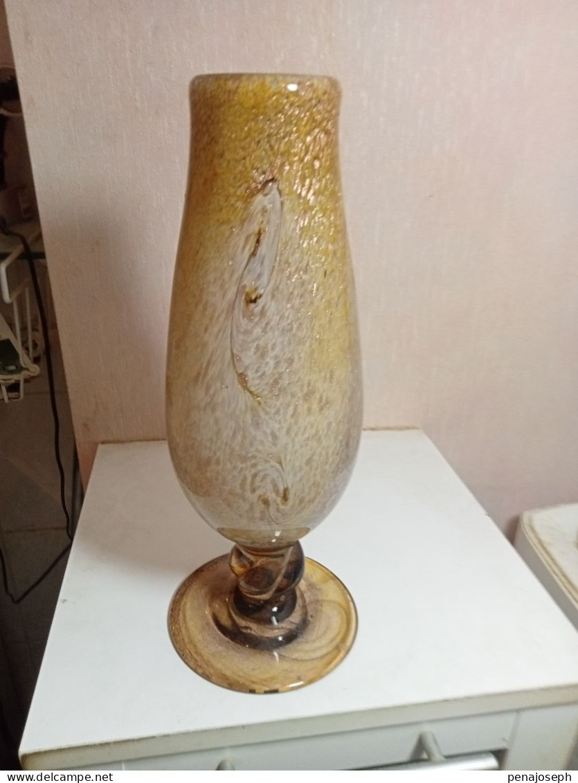 Vase ancien clichy pate de verre hauteur 36 cm diamètre 14 cm