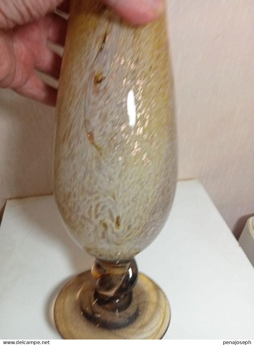 Vase ancien clichy pate de verre hauteur 36 cm diamètre 14 cm