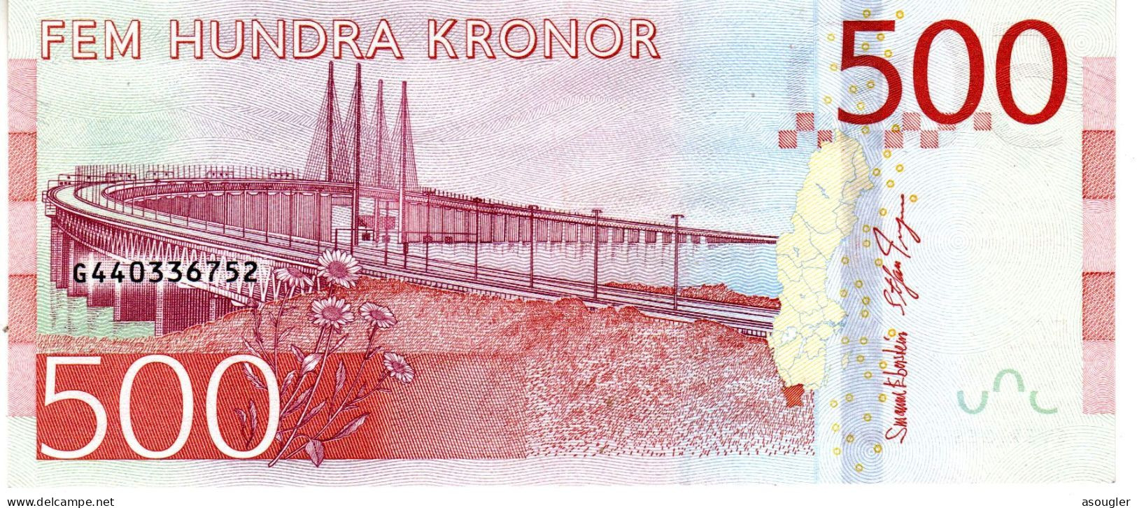 SWEDEN 500 Kronor 2016  EXF-AU P-73 "free Shipping Via Registered Air Mail." - Svezia