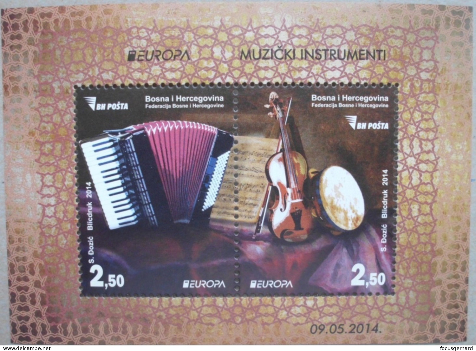 Bosnien    Europa    Cept    Musikinstrumente  2014 ** - 2014
