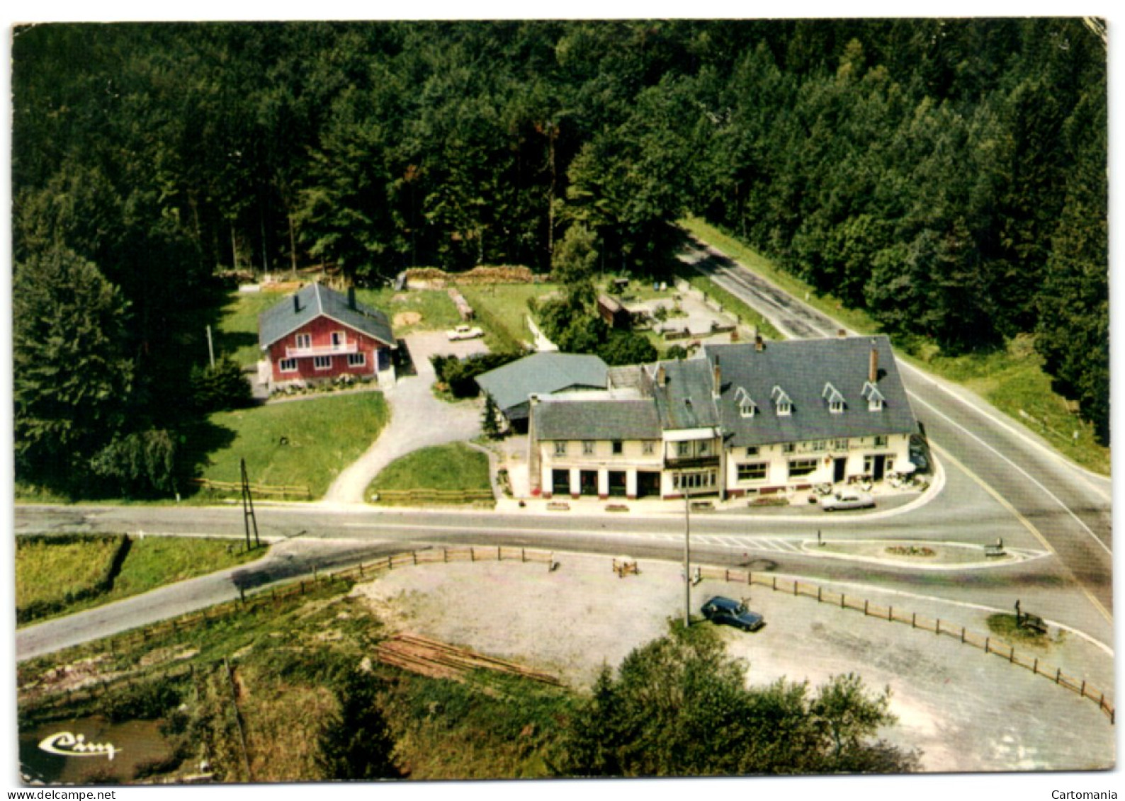 Transinne - Vue Aérienne - Hôtel-Restaurant De La Barrière - Libin