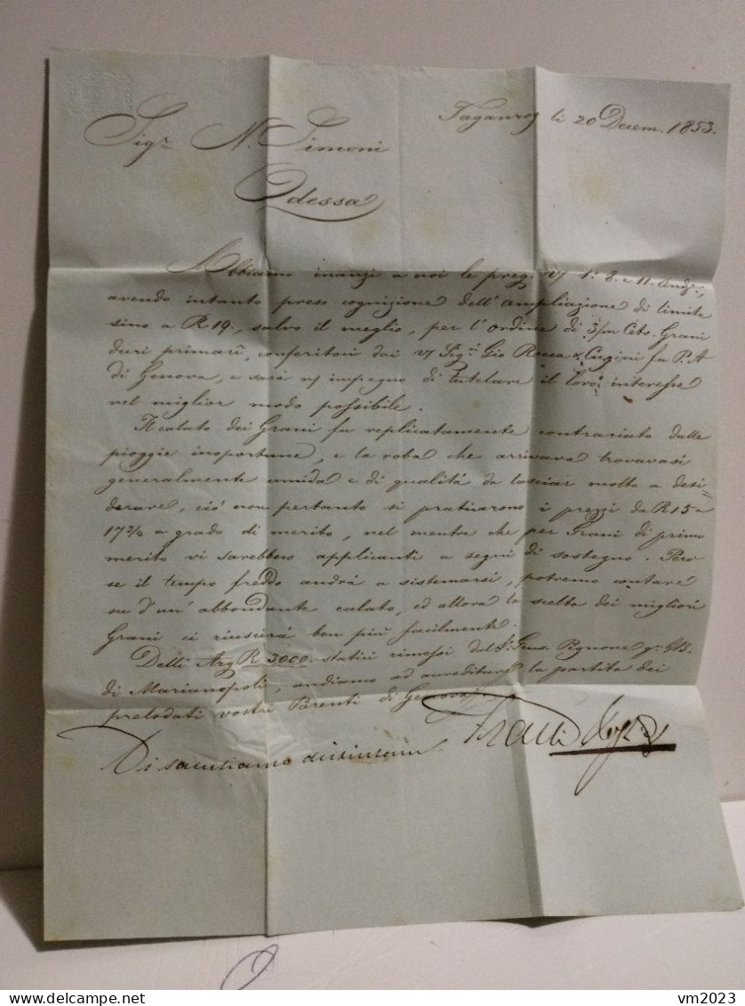 Letter Russia Taganrog Odessa 1853. - ...-1857 Préphilatélie