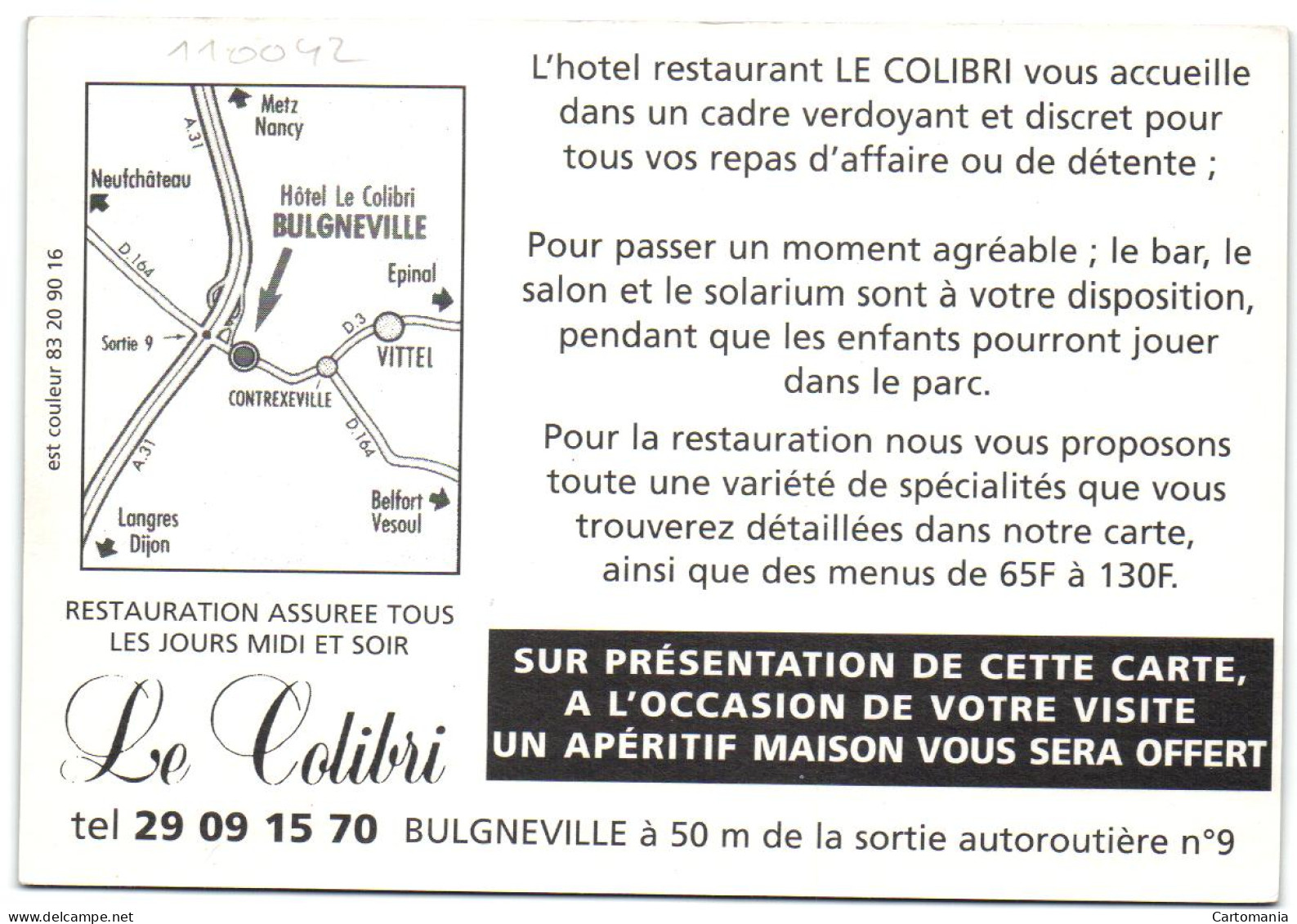 Bulgnéville - Le Colibri - Hôtel-Restaurant - Bulgneville