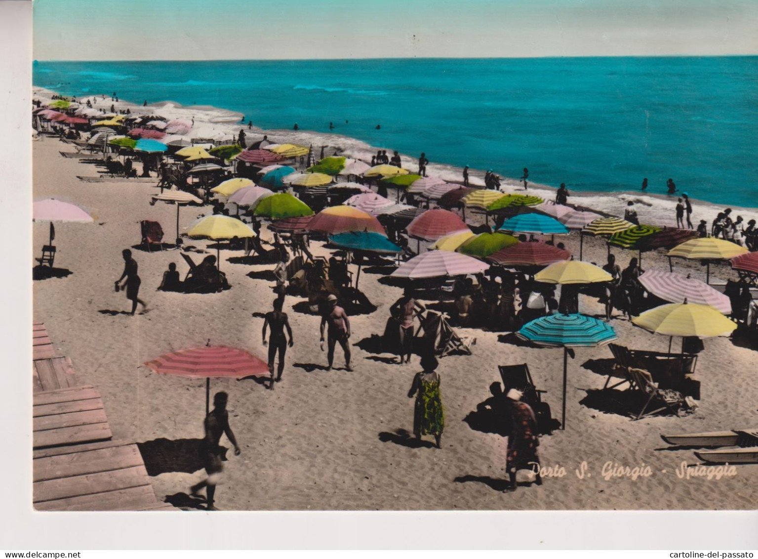 PORTO S. GIORGIO  FERMO SPIAGGIA ACQUARELLATA  VG - Fermo