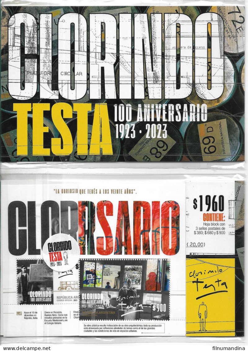 #75304 ARGENTINA 2023 CLORINDO TESTA ARCHITECTURE ANIVERSARY MNH PACK - Neufs