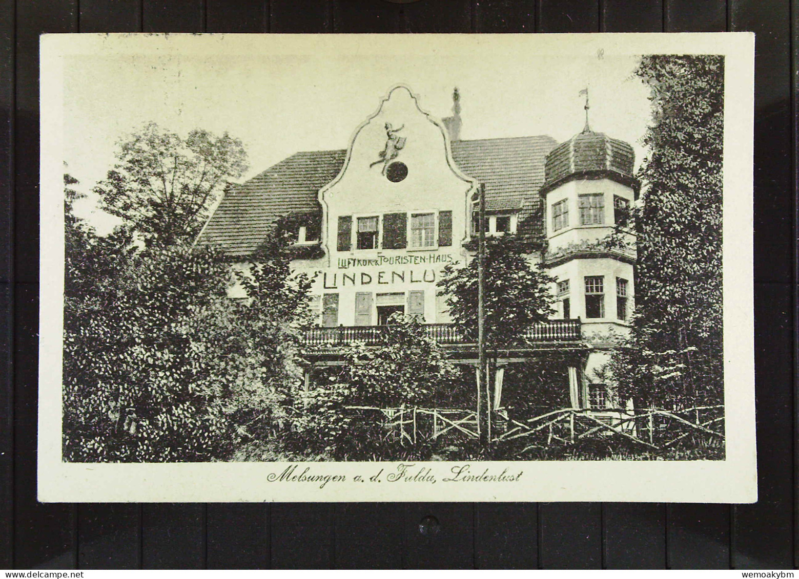 DR: AK Von Melsungen A. D. Fulda Mit Touristenhaus "Lindenlust" 25.8.1921 Mit 40 Pf. Germania Knr.: 145 BM Mit X Entwert - Melsungen