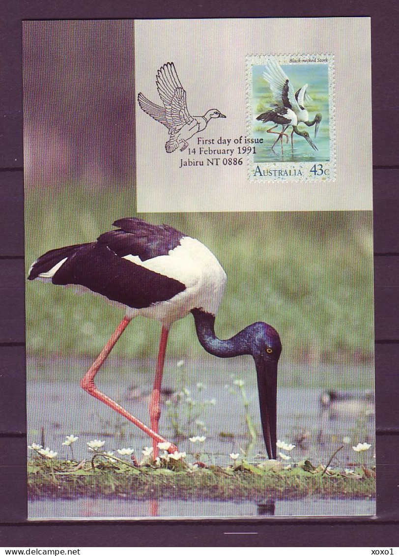 Australia 1991 MiNr. 1238 Wasservögel BIRDS The Black-necked Stork (Ephippiorhynchus Asiaticus) 1v MC 1,00 € - Cartes-Maximum (CM)