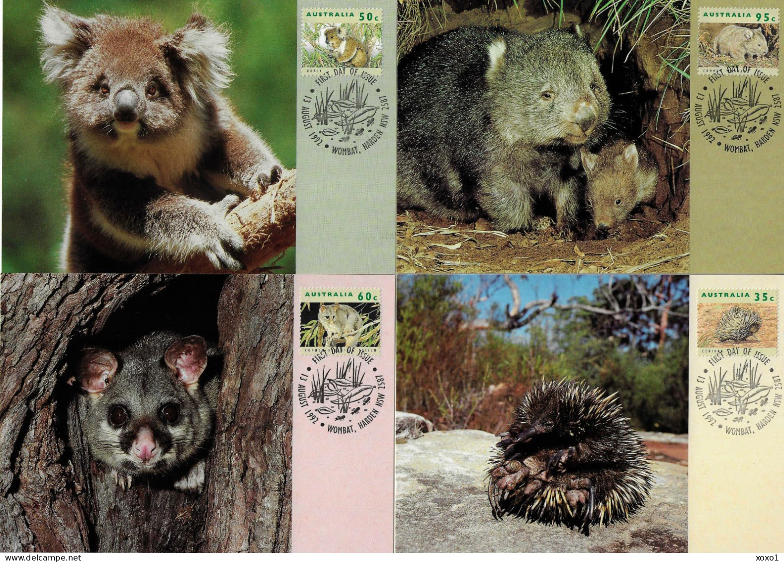 Australia 1992 MiNr. 1314 - 1317 Australien Gefährdete Tiere ANIMALS 4v MC 5,00 € - Cartes-Maximum (CM)