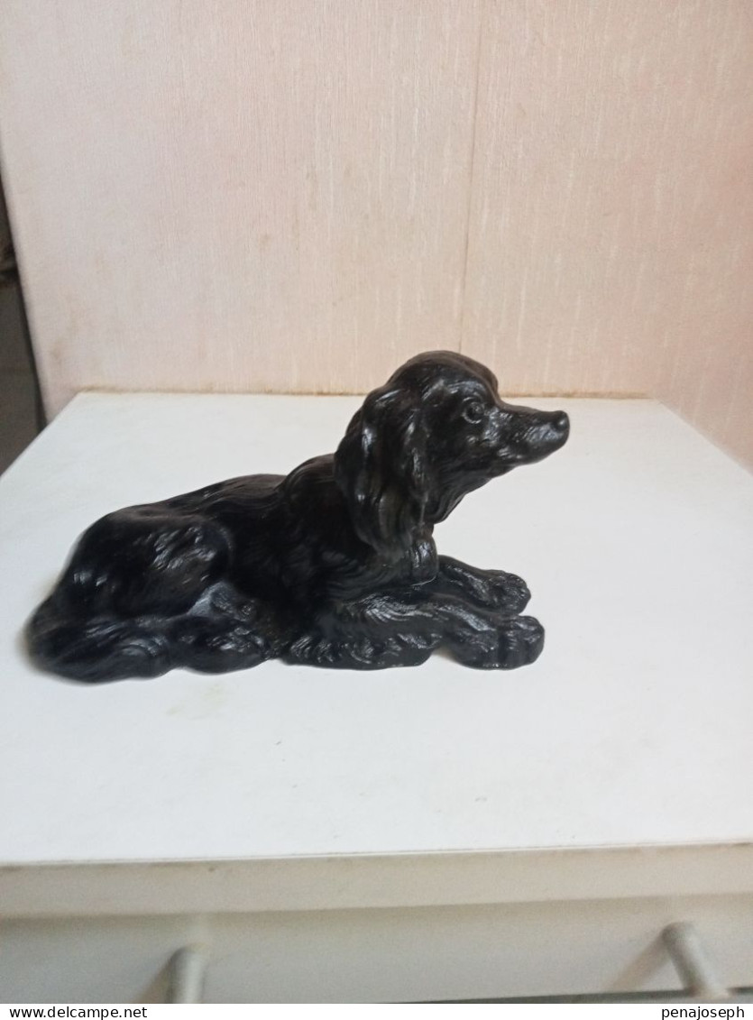 Statuette Chien Ancien En Fonte De Fer Hauteur 9 Cm X 16 Cm - Metallo