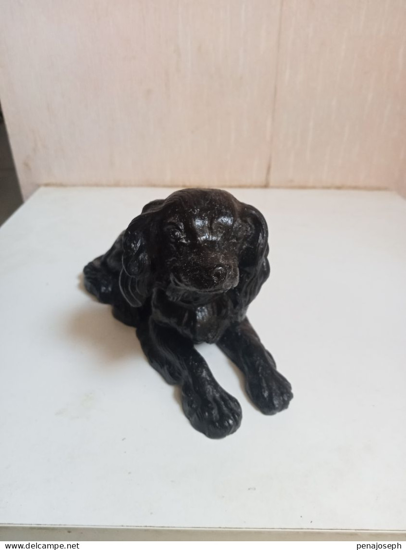 Statuette Chien Ancien En Fonte De Fer Hauteur 9 Cm X 16 Cm - Metall