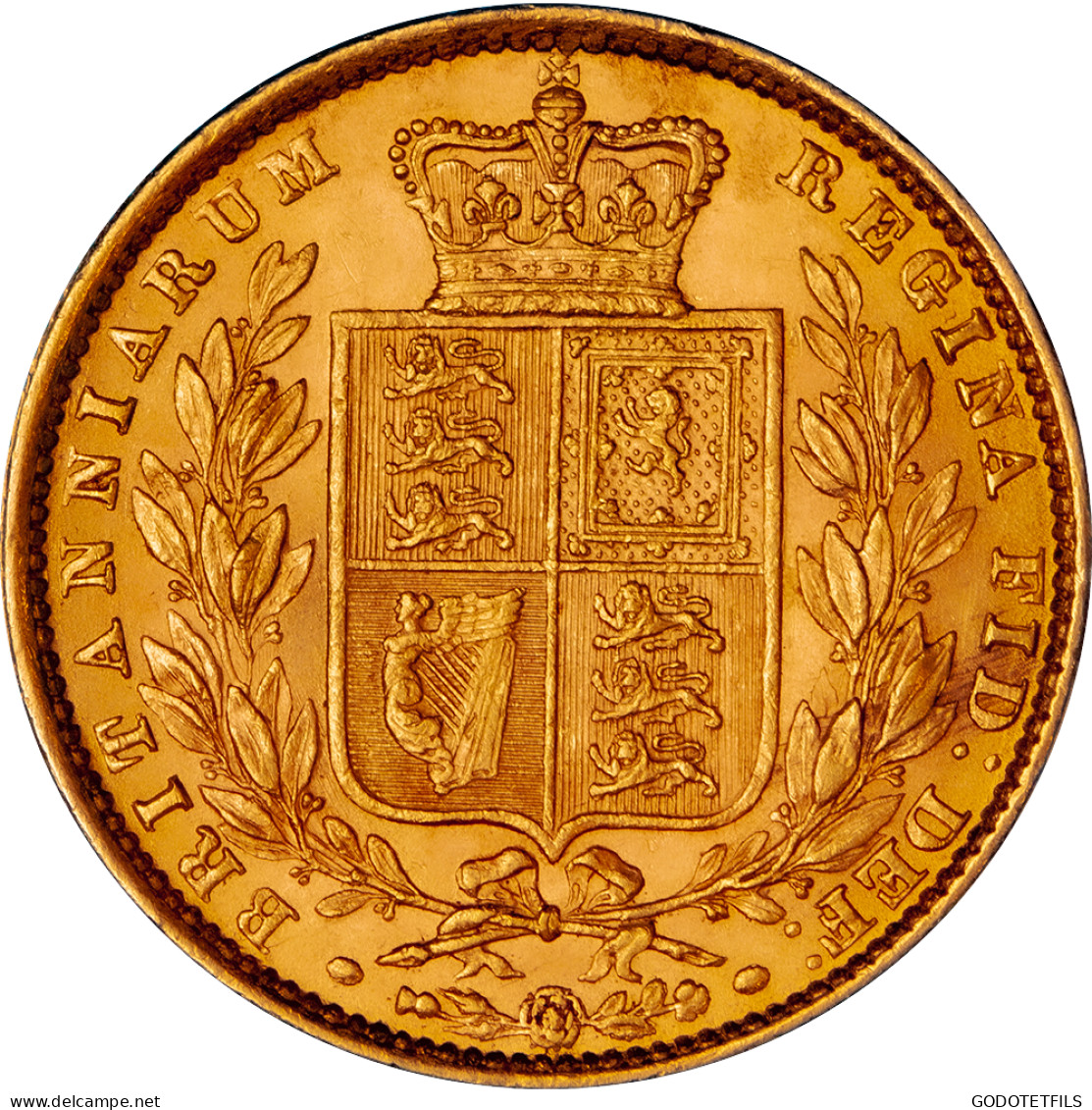 Royaume-Uni Souverain Victoria Buste Jeune Et Armoiries No Die Number 1872 - 1 Sovereign
