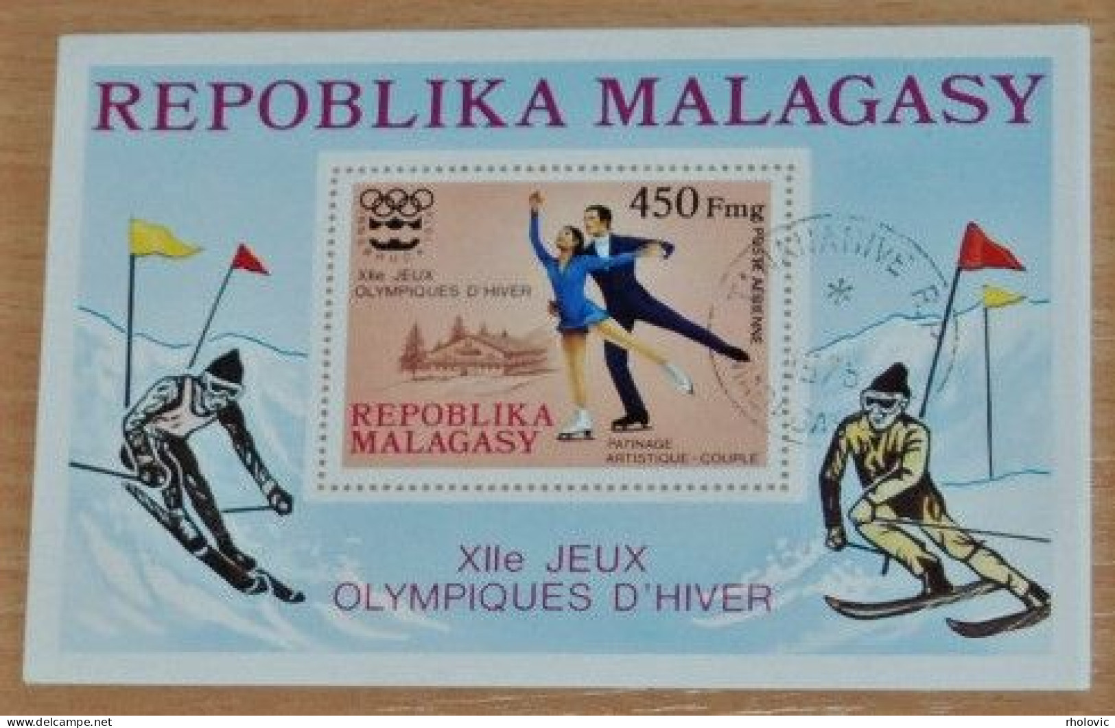 MADAGASCAR 1976, Olympic Games - Innsbruck, Sports, Mi #B13, Souvenir Sheet, Used - Hiver 1976: Innsbruck