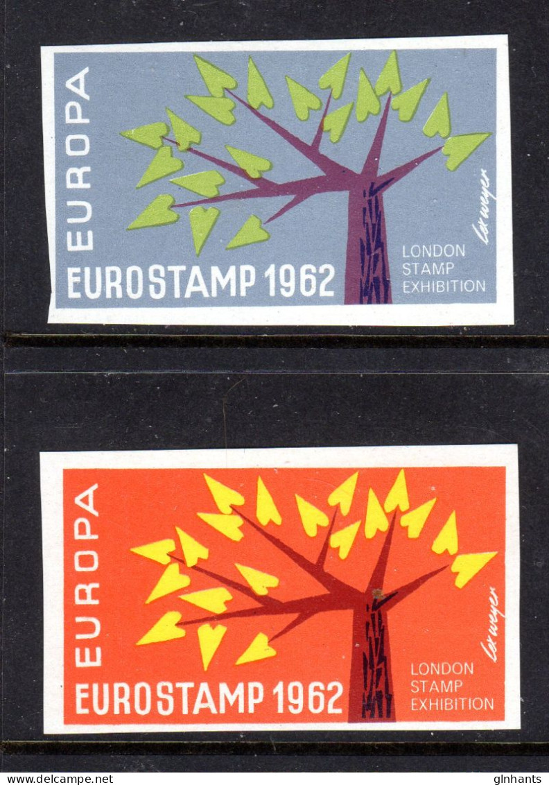 1962 LONDON STAMP EXHIBITION EUROSTAMP COUNCIL OF EUROPE IMPERF PAIR FINE MNH ** SG UNLISTED - 1962