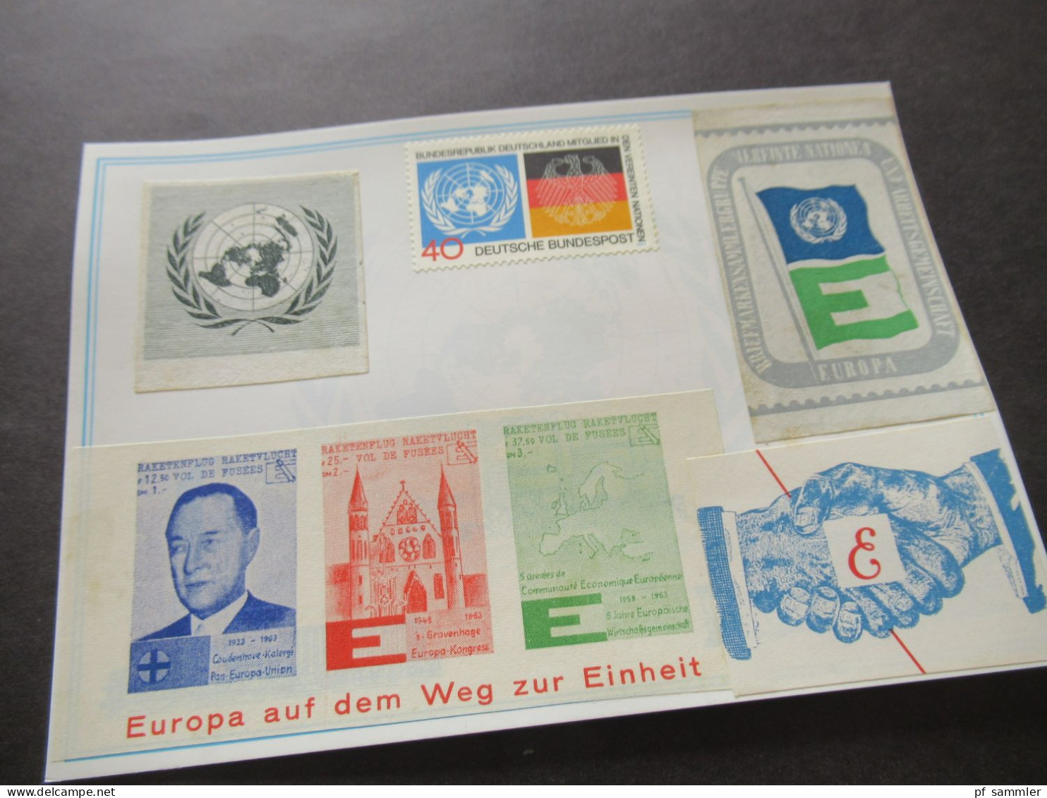 Europa Cept 1983 / 1980er Jahre 12x PK / Selbstgestaltete PK / Aufkleber / Marken Usw. Europa Auf Dem Wg Zur Einheit - 1983