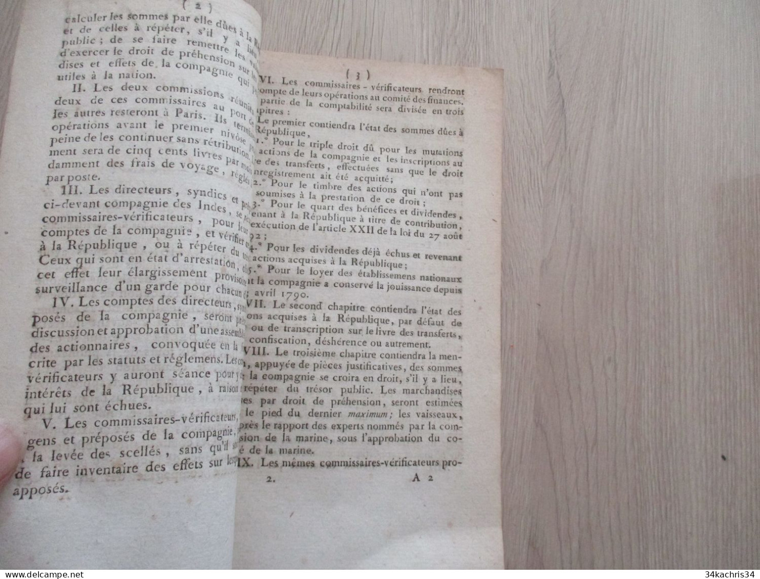 M45 Révolution Bulletin Des Lois N°52 Loi Qui Règle La Liquididation De La Nouvelle Compagnie Des Indes 19 Fruc An 2 - Wetten & Decreten