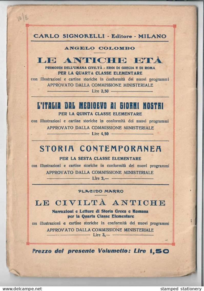 IL RISORGIMENTO D'ITALIA - ANGELO COLOMBO (PER LA TERZA CLASSE ELEMENTARE) - EDITORE CARLO SIGNORELLI - History, Philosophy & Geography