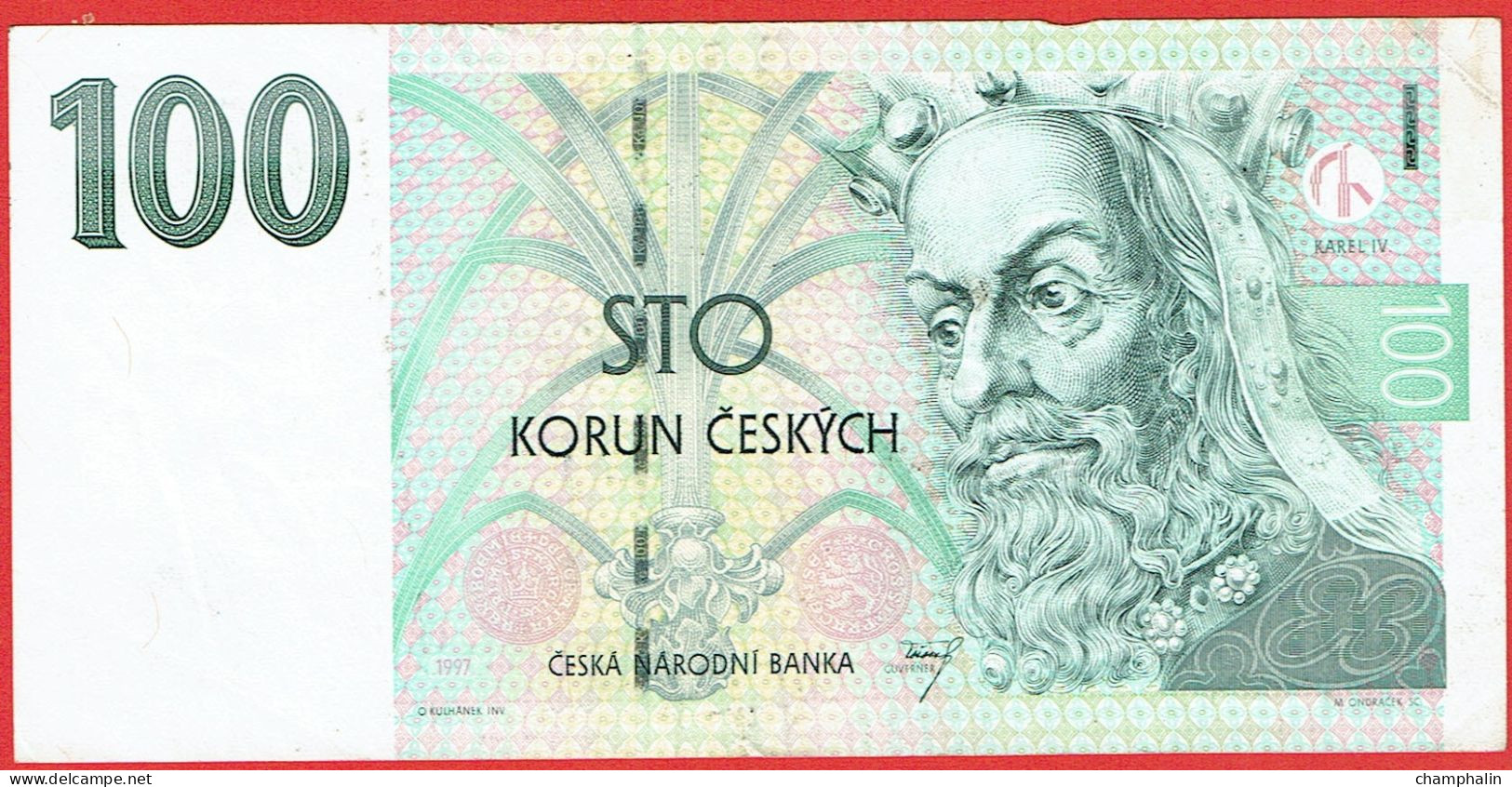 République Tchèque - Billet De 100 Korun - Karel IV - 1997 - P18 - Repubblica Ceca