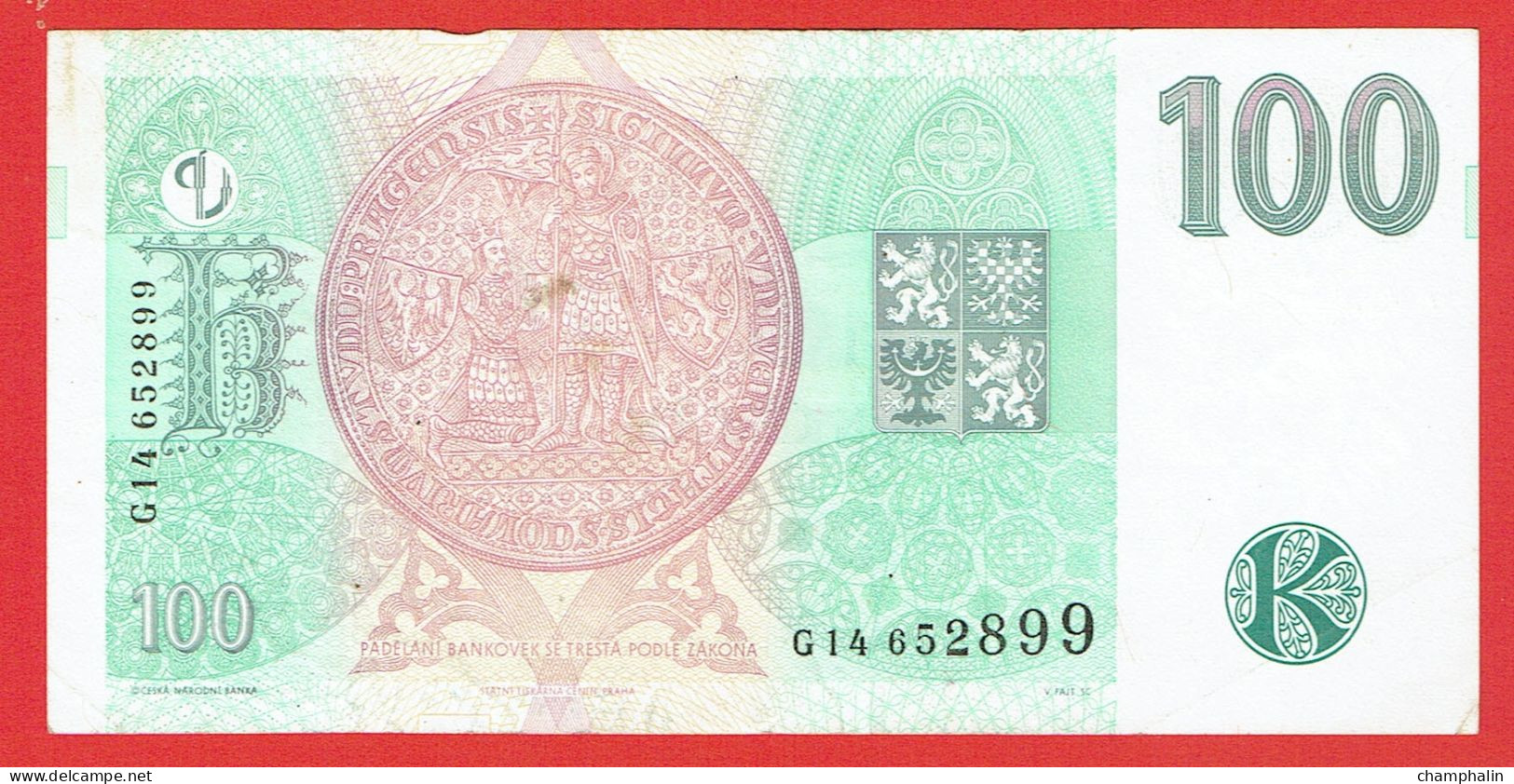 République Tchèque - Billet De 100 Korun - Karel IV - 1997 - P18 - Repubblica Ceca