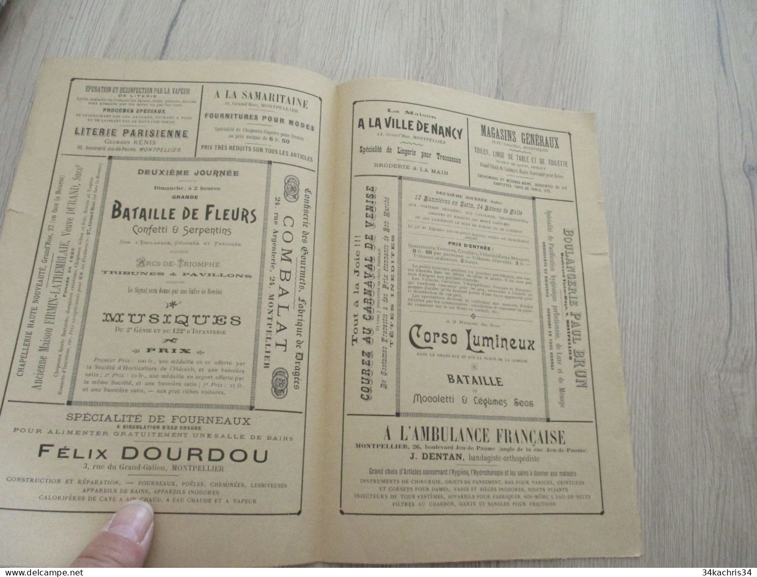 Programme Montpellier  1897 Fêtes Carnaval Pub Publicité - Programs