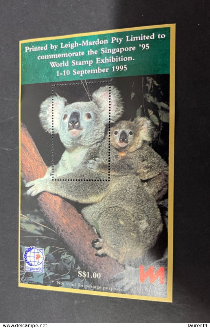 14-10-2023 (stamp) Australia - Mini-Sheet - Koala Cinderella - Singapore 95 Mini-sheet - Cinderella