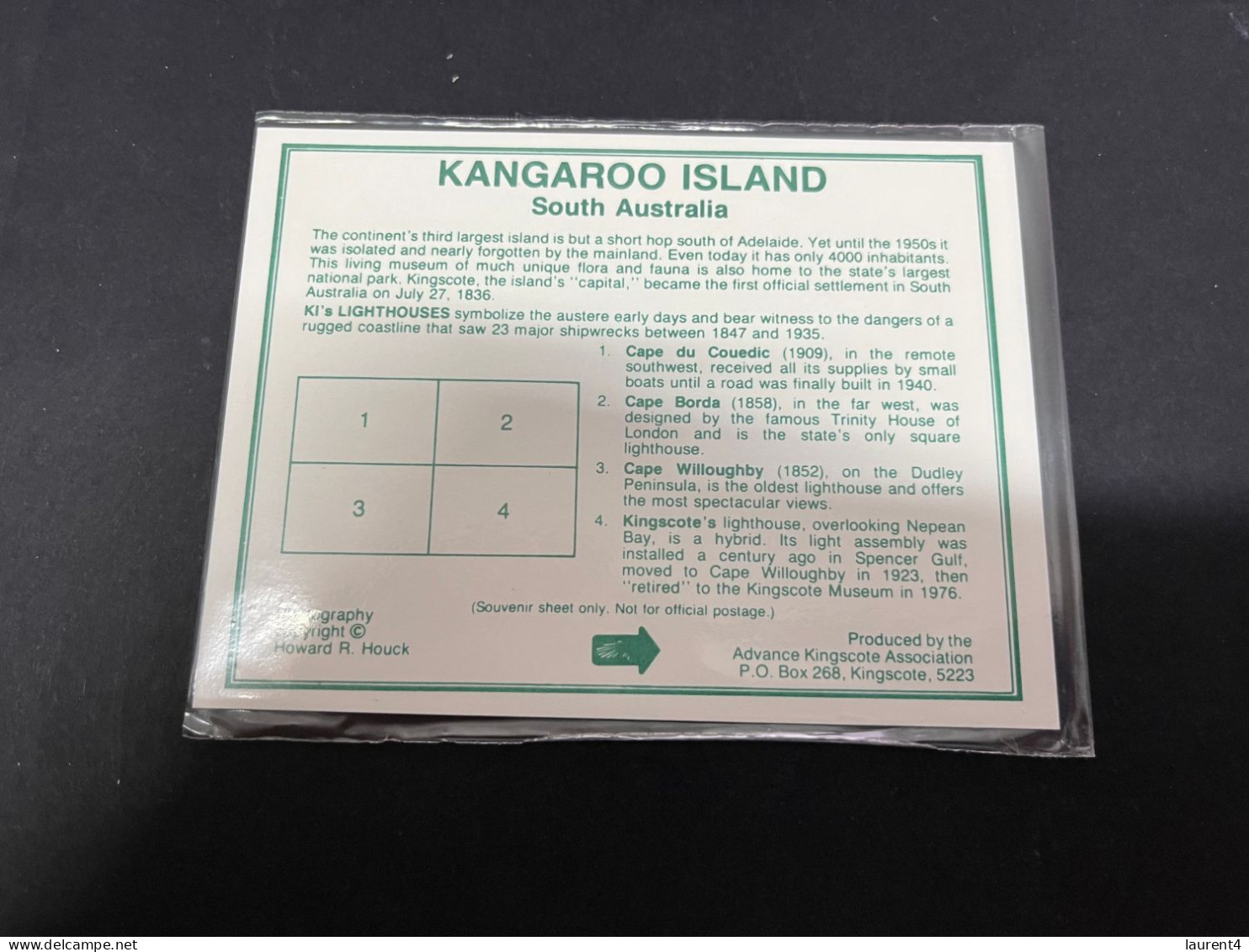 14-10-2023 (stamp) Australia - Mini-Sheet - Kangaroo Island Lighthouse Cinderella - Sheet Number 1 - Cinderelas