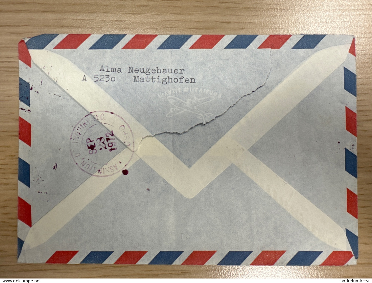 1972 Letter From Mattighofen To Washington -Return To Sender - NOT AT THE DODGE HOUSE - Variétés & Curiosités