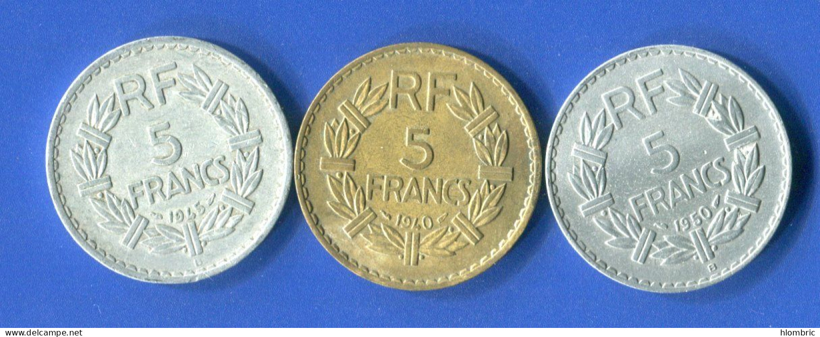 5 Fr  Allu  1945 B +1950 B  + 5 Fr  Bronze  1940 - 5 Francs