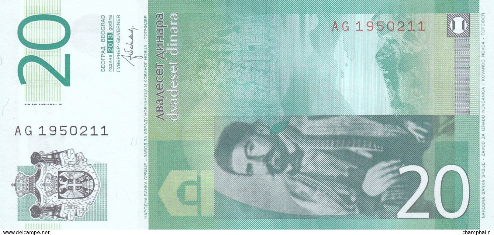 Serbie - Billet De 20 Dinara - 2013 - Petar II Petrovic Njegos - P55b - Neuf - Serbia