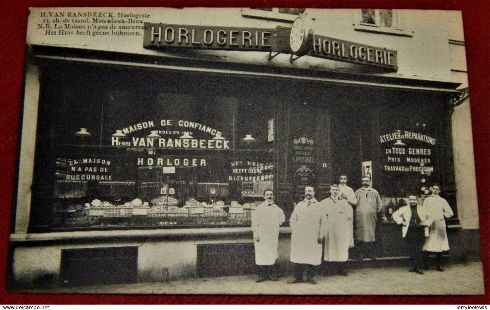 BRUXELLES  -  H. Van Ransbeeck  - Horloger , Chaussée De Gand , 13   - - Straßenhandel Und Kleingewerbe