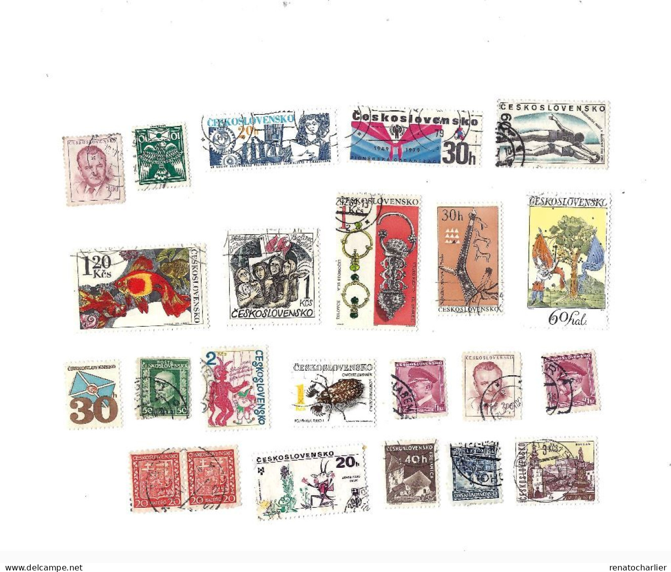 Collection De 90 Timbres Oblitérés. - Collections, Lots & Series