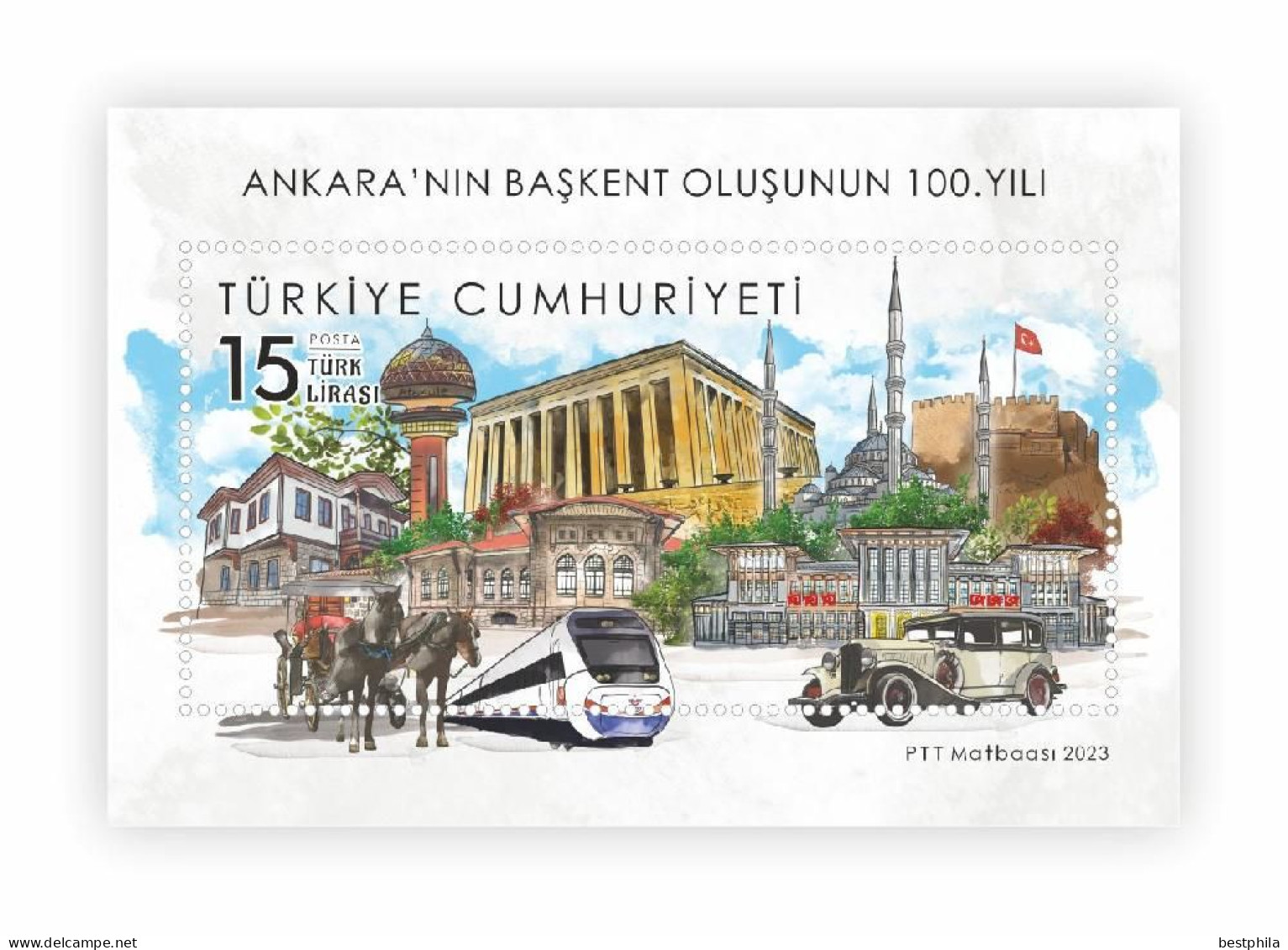 Turkey - 2023 - The 100Th Anniversary Of Ankara's Becoming The Capital - 1.Mini S/Sheet ** MNH - Unused Stamps