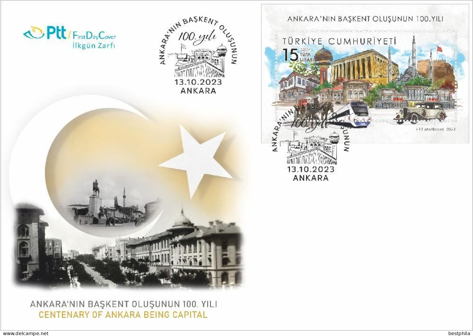 Turkey - 2023 - The 100Th Anniversary Of Ankara's Becoming The Capital - FDC - Lettres & Documents