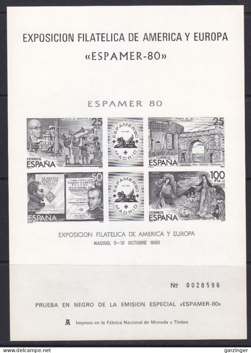 1980 PRUEBAS OFICIALES EDIFIL 3. NUEVO **/MNH. VALOR CATALOGO 37€. - Souvenirbögen