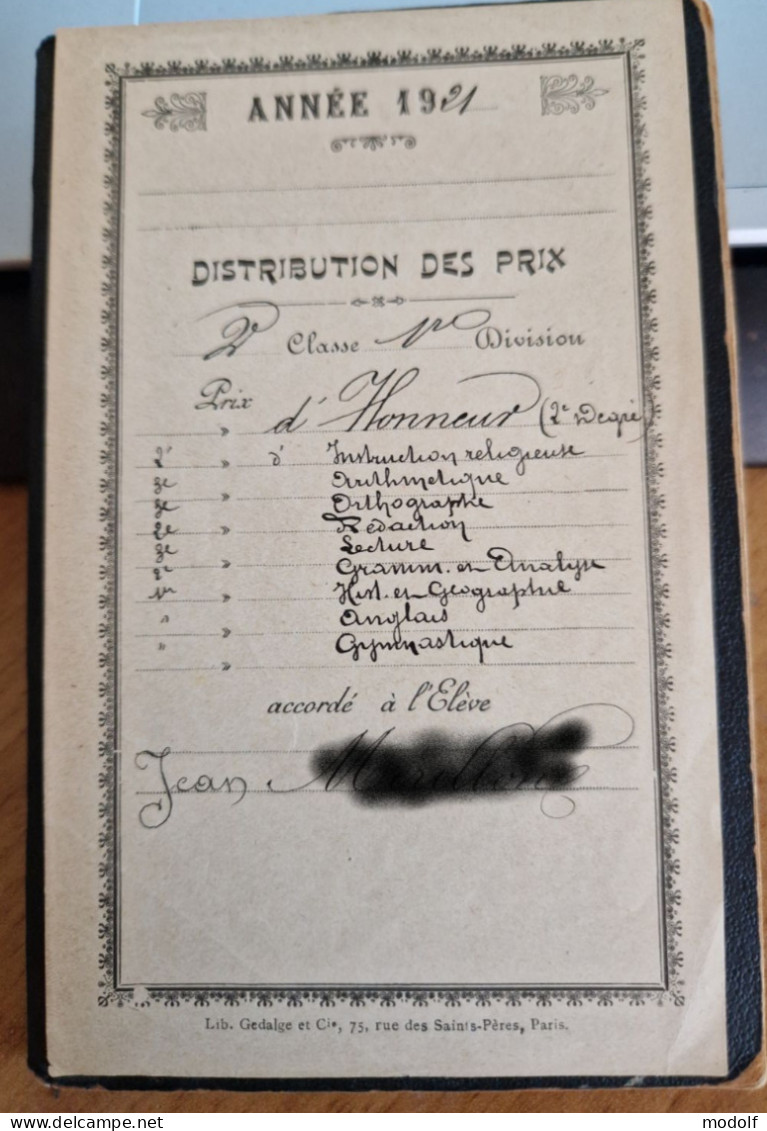 Carnet De Notes De L'école Massillon, Paris - 1925-1926 - Diplômes & Bulletins Scolaires