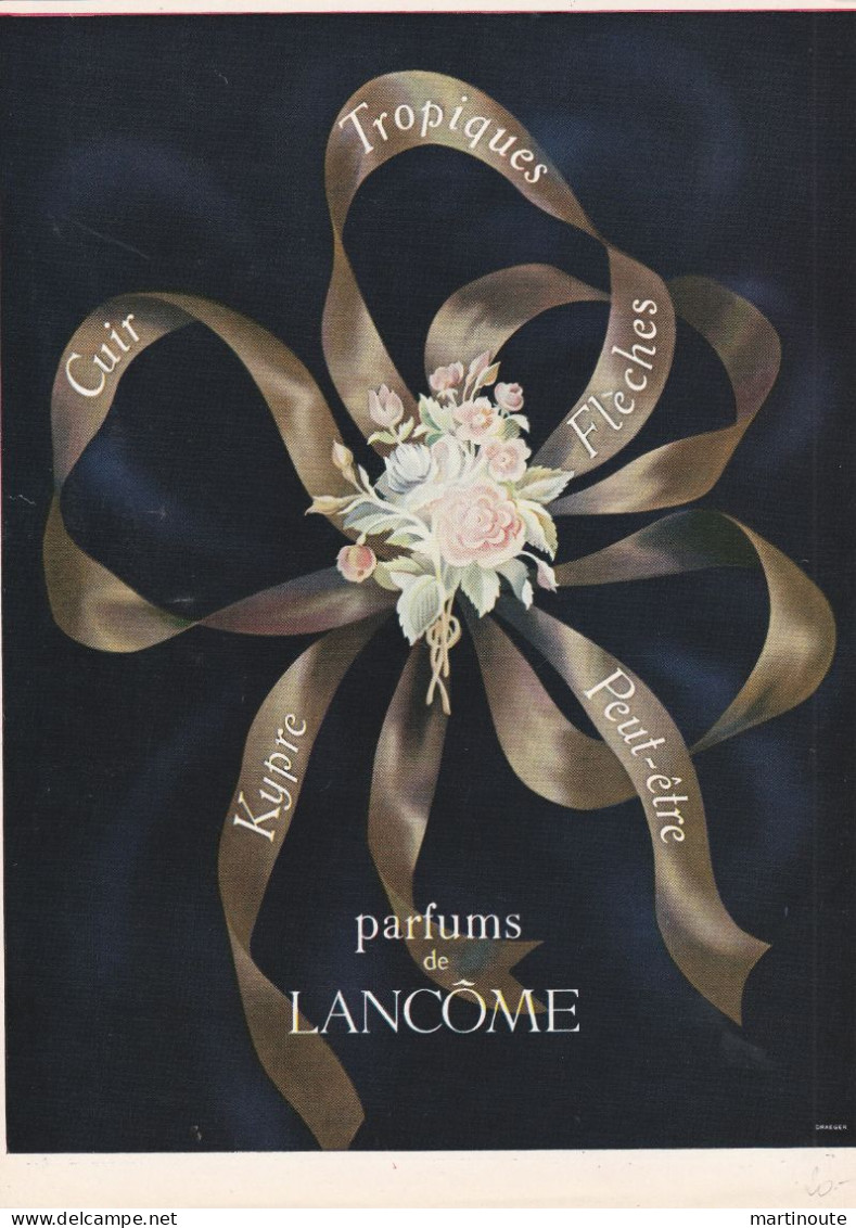- PUBLICITE, 30cm X21cm Parfum De LANCÔME 1944 Illustrateur Draeger - Unclassified