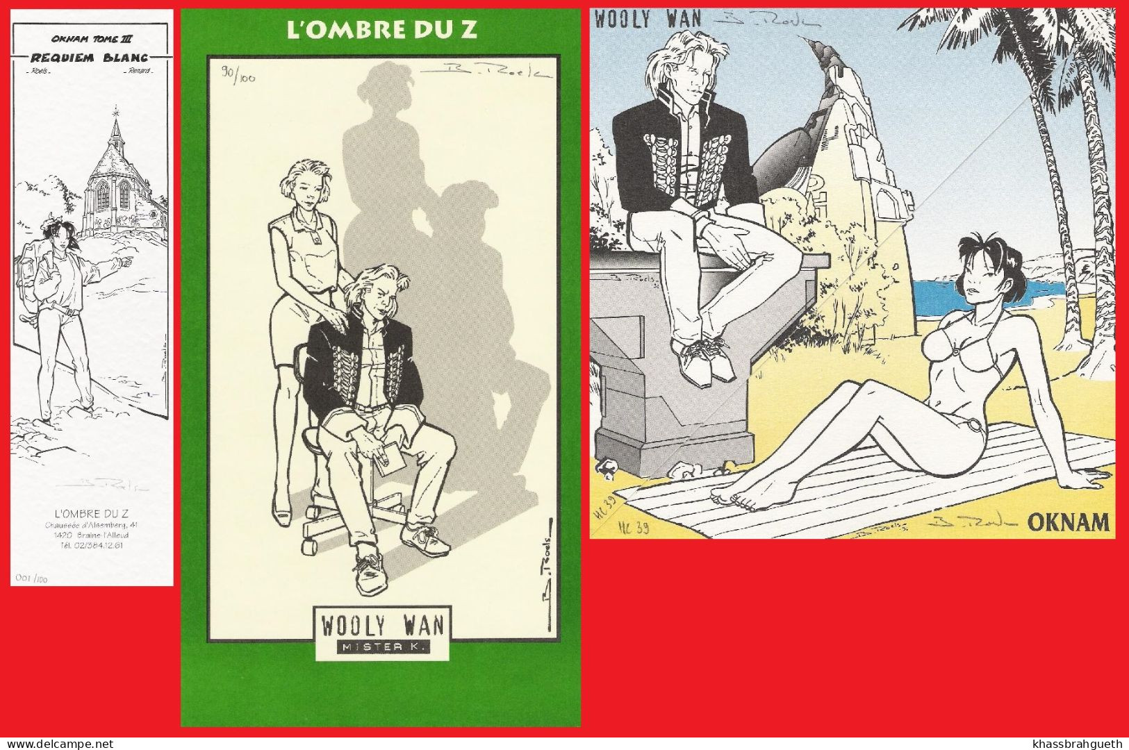 ROELS - 4 EX-LIBRIS "OKNAM" & "WOOLY WAN" - N° & Signé (ODZ) - Ilustradores P - R