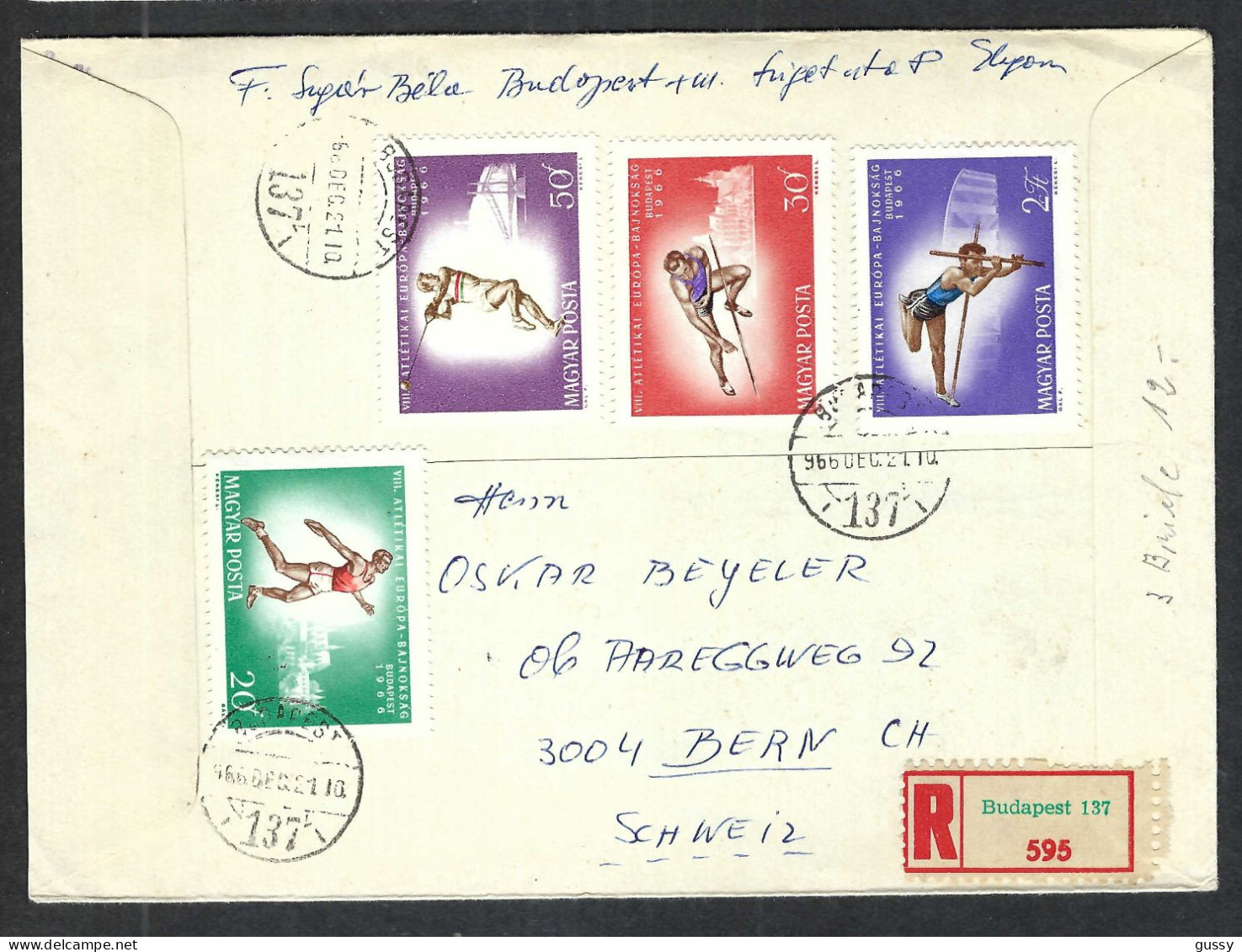 HONGRIE Ca. 1966: LSC Ill. Rec. De Budapest  à Berne (BE, Suisse) - Lettres & Documents
