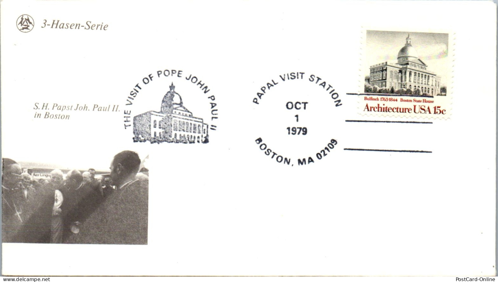 44649 - USA - Brief , Pope Papst Johannes Paul II , Boston - Nicht Gelaufen 1979 - Cartoline Maximum