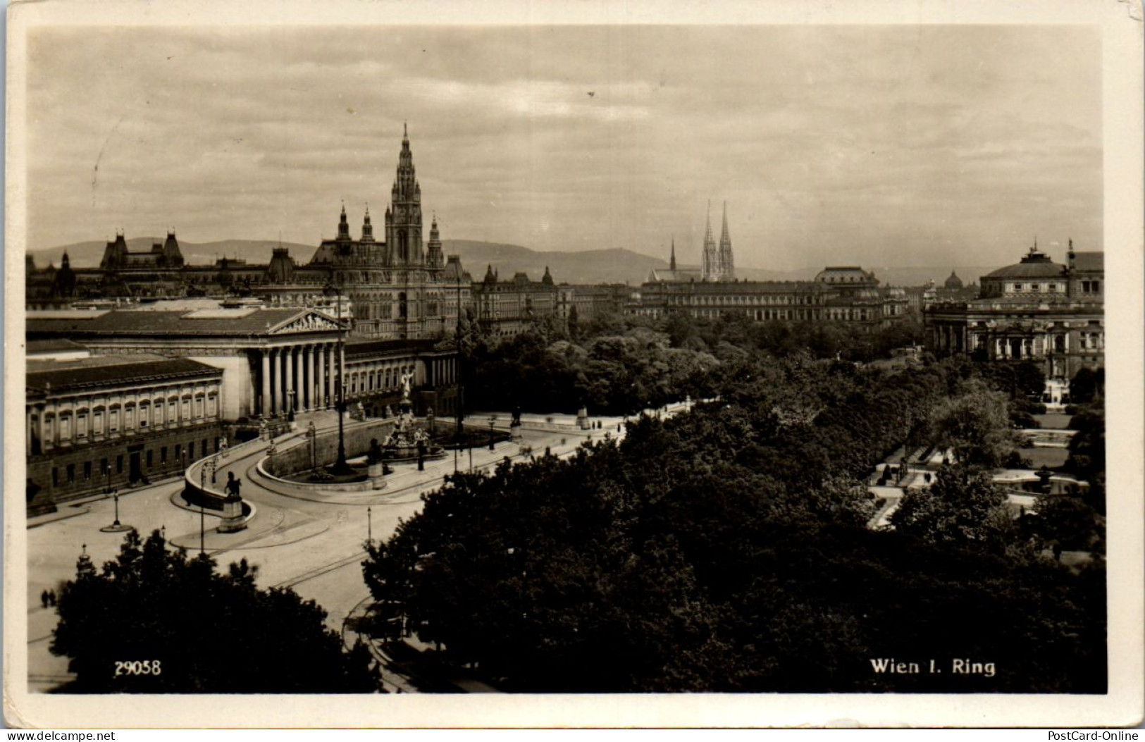 44471 - Wien - Wien I , Ring , Parlament - Gelaufen 1937 - Ringstrasse
