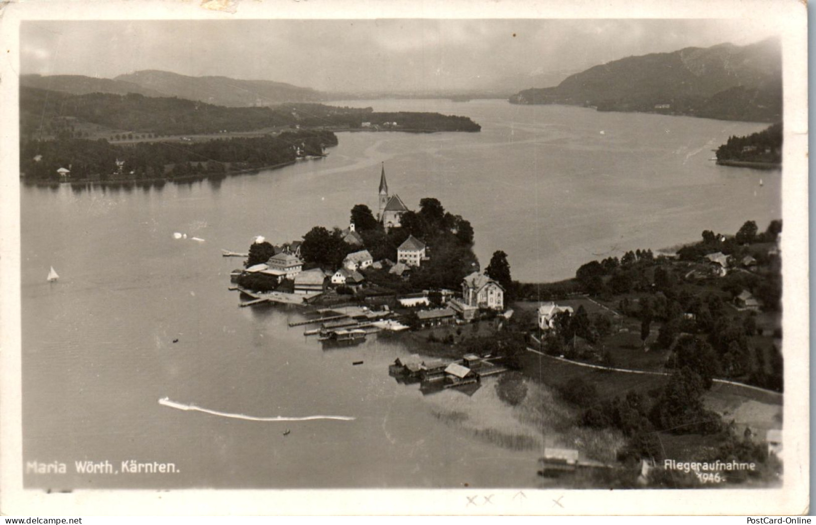 44432 - Kärnten - Maria Wörth , Panorama , Fliegeraufnahme - Gelaufen 1946 - Maria Wörth