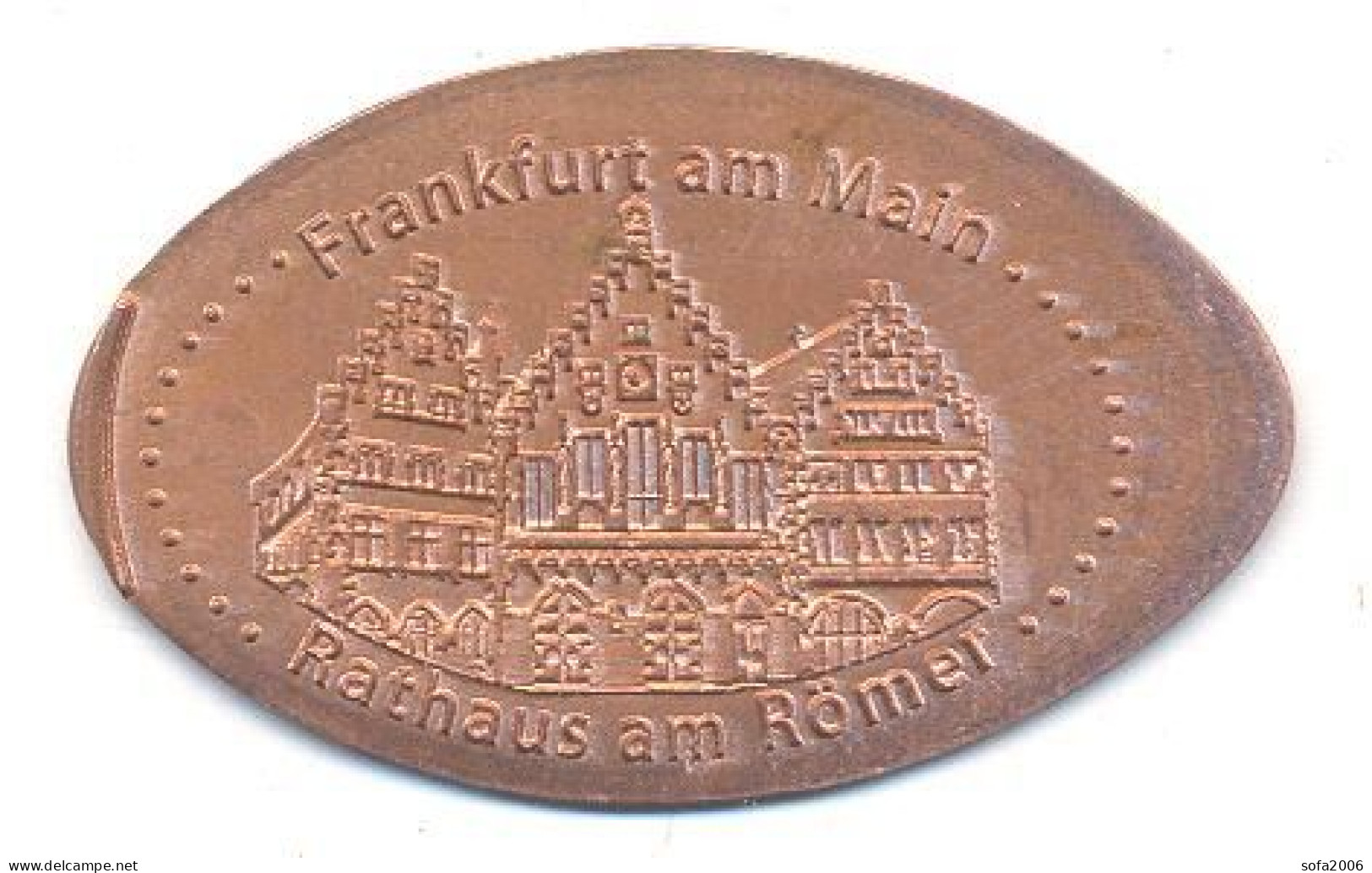 Souvenir Jeton Token Germany-Deutschland Frankfurt Am Main. Rathaus Am Romer. - Elongated Coins