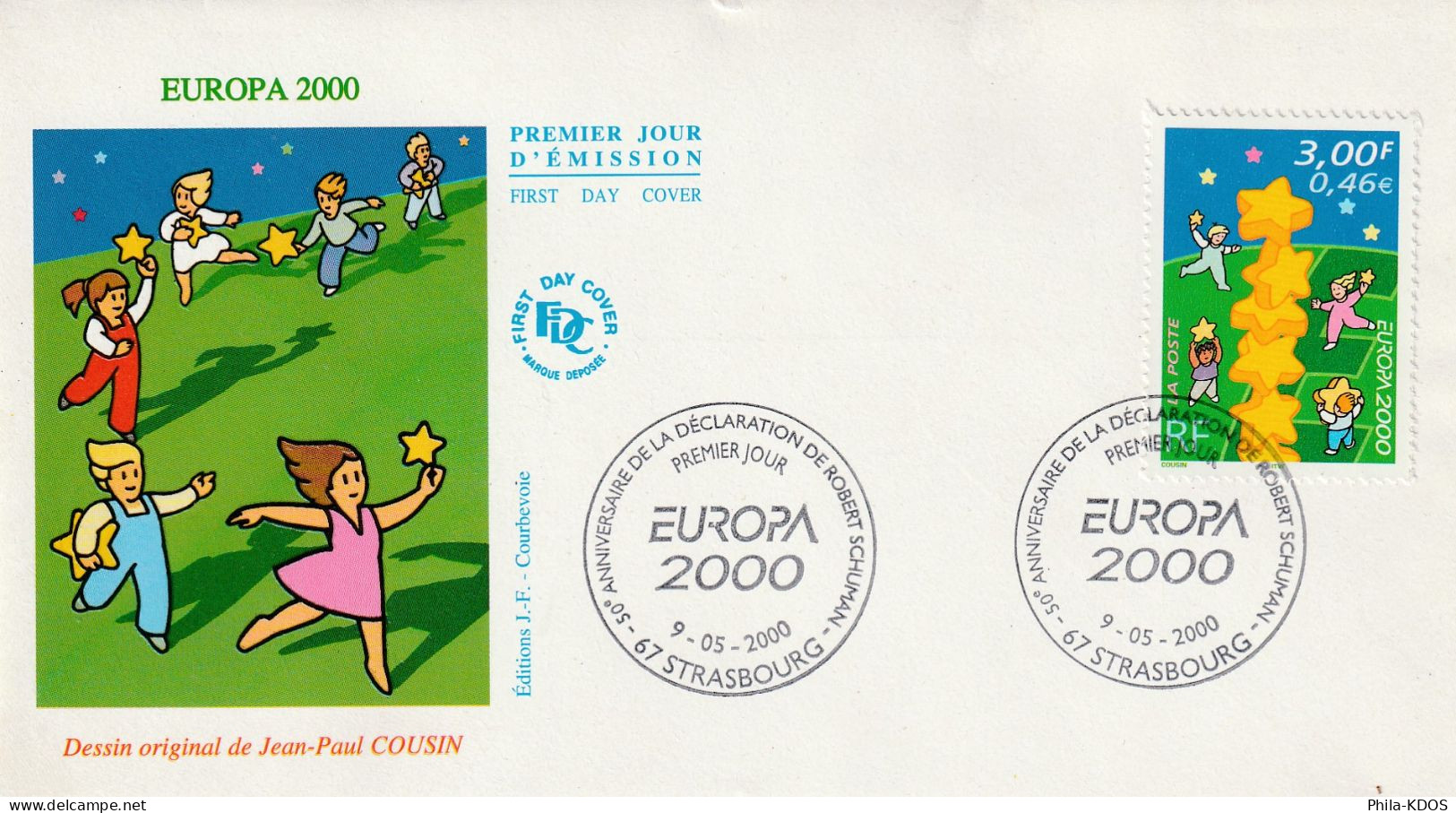 " EUROPA 2000 / ETOILES " Sur Enveloppe 1er Jour N° YT 3327. Parfait état. FDC A SAISIR ! - 2000