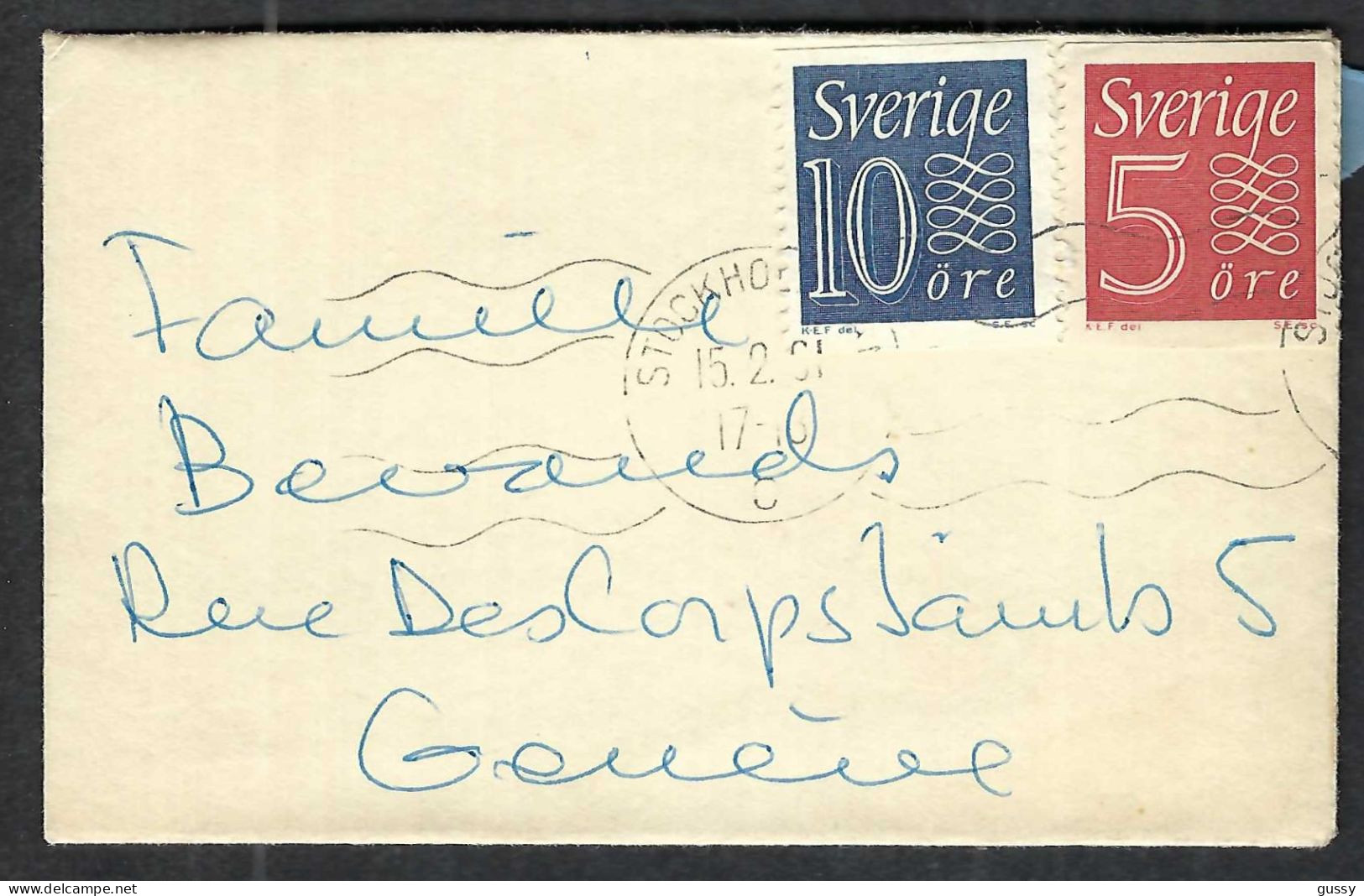 SUEDE 1961: LSC De STOCKHOLM Pour GENèVE (GE, Suisse) - Lettres & Documents