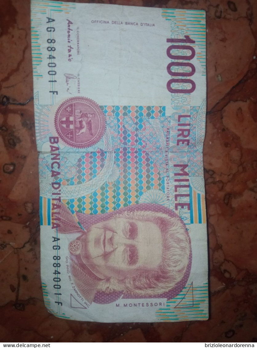 1000 Lire Montessori Fazio-Speziali 3 Ottobre 1990 - 1000 Lire