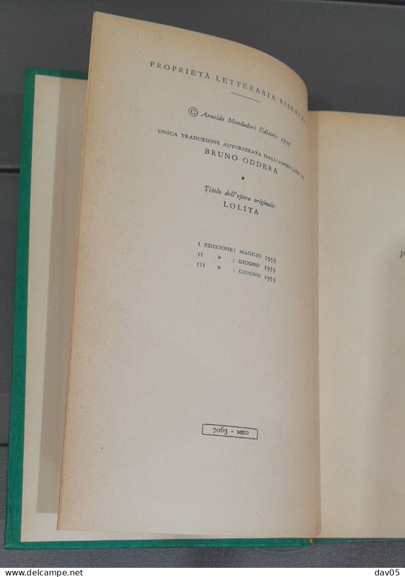 LOLITA - Arnoldo Mondadori Editore 1959 - Clásicos